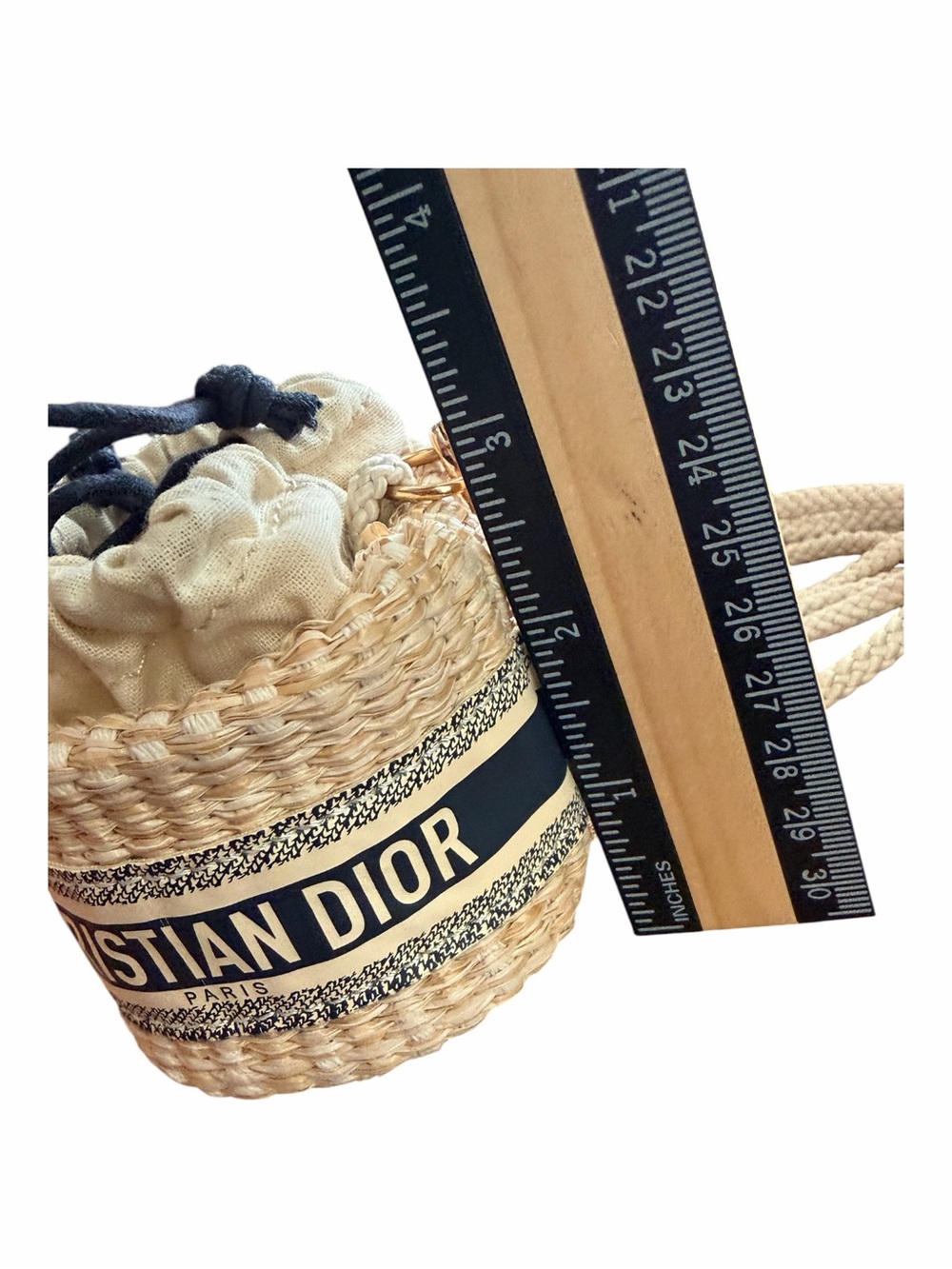 Christian Dior Beauty Mini Raffia Bucket Crossbody Bag New - Picture 6 of 14